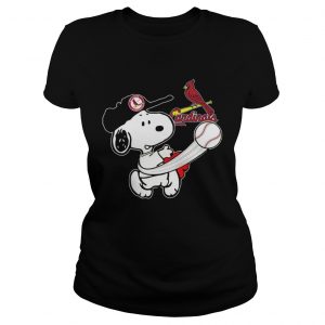 Snoopy play baseball tshirt for fan cardinalsteam Ladies Tee