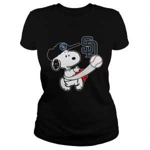 Snoopy Play Baseball TShirt For Fan Padres Team Ladies Tee