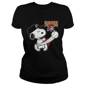 Snoopy Play Baseball TShirt For Fan Pirates Team Ladies Tee