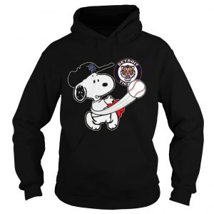 Snoopy Play Baseball TShirt For Fan Tigers Team Hoodie