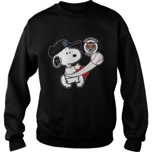 Snoopy Play Baseball TShirt For Fan Tigers Team Sweatshirt