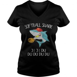 Softball shark du du du du du Ladies Vneck