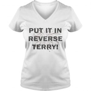 4th of July Put It In Reverse Terry Ladies Vneck