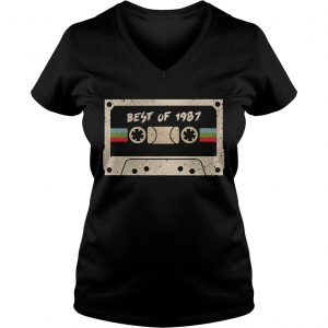70s mix tape cassette best of 1987 Ladies Vneck