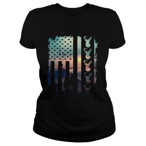 American flag hunting Ladies Tee