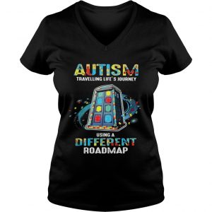 Autism Travelling Lifes Journey Using A Different Roadmap Ladies Vneck