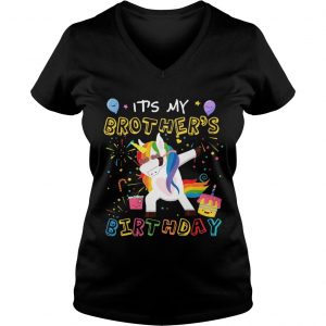Awesome It’s My Brother’s Birthday Funny Kid Ladies Vneck