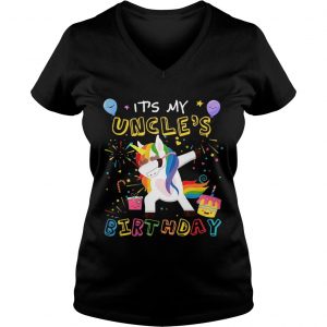 Awesome It’s My Uncle’s Birthday Funny Kid Ladies Vneck