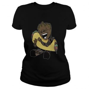 Baby Groot hugging Tacos Ladies Tee