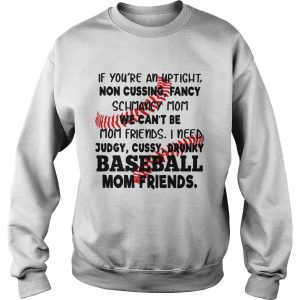 Baseball If youre an uptight non cussing fancy schmancy mom we cant be mom friends sweatshirt