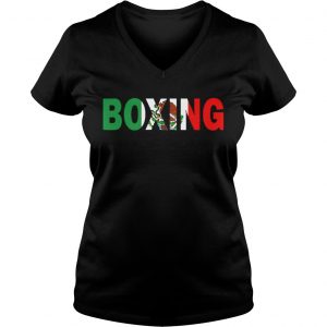 Boxing Mexico Flag Ladies Vneck