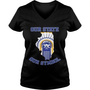 Chief Illiniwek our state our symbol Ladies Vneck