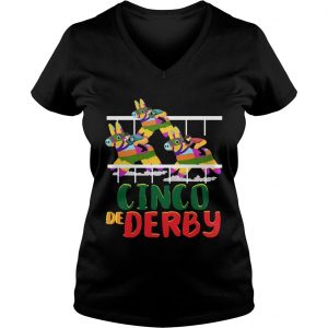 Cinco De Derby Kentucky Funny Colorful Gift Ladies Vneck