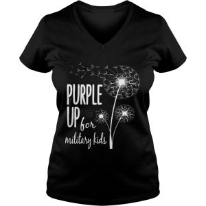Dandelion purple up for military kids Ladies Vneck