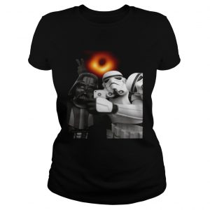 Darth Vader and Stormtroopers selfie with black hole Ladies Tee