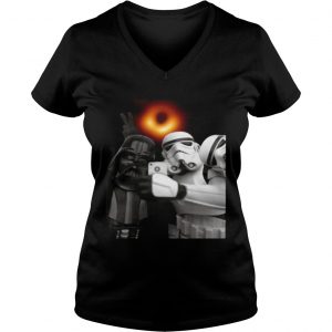 Darth Vader and Stormtroopers selfie with black hole Ladies Vneck