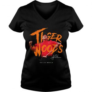 Eldrick Tont Tiger Woods hello world Ladies Vneck