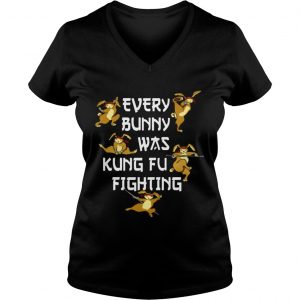 Every Bunny Was Kung Fu Fighting Funny Easters Day Ladies Vneck