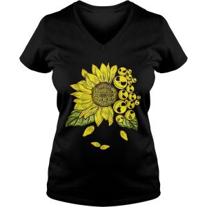 Face Jack Skellington you are my sunshine Sunflower Ladies Vneck
