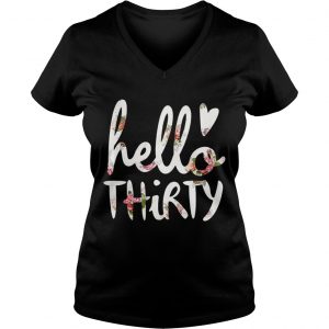Flower hello Thirty Ladies Vneck