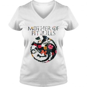 Flower mother of bitbulls Ladies Vneck