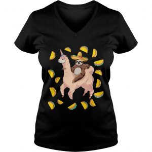 Funny Cinco De Mayo Llamacorn Ladies Vneck