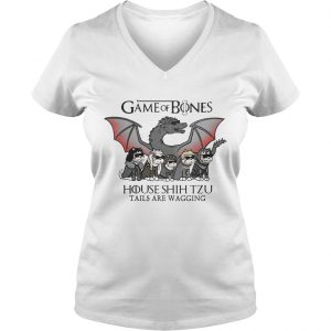 Game of Bones house Shih Tzu tails are wagging Ladies Vneck