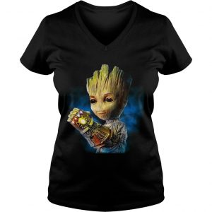 Groot with the infinity gauntlet Ladies Vneck