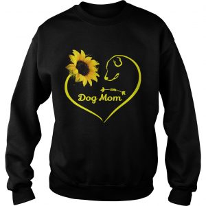 Heart shaped sunflower and dog mom Sweatshirt