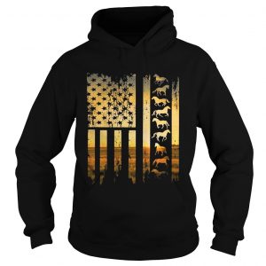 Horse flag america sunset Hoodie