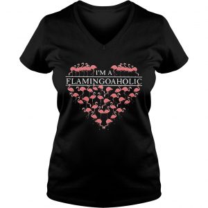 Im a flamingoaholic Ladies Vneck