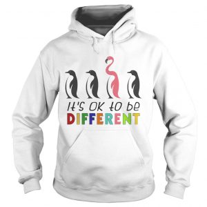 Its Ok To Be Different Autism Awareness Penguin Flamingo Hoodie