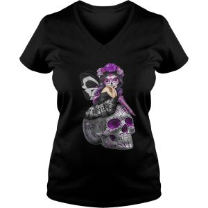 Jasmine Becket Griffith fairies atop decorative sugar skulls Ladies Vneck