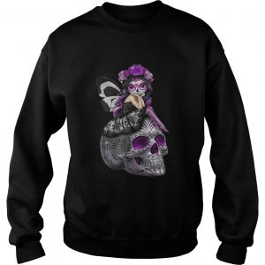 Jasmine Becket Griffith fairies atop decorative sugar skulls sweatshirt