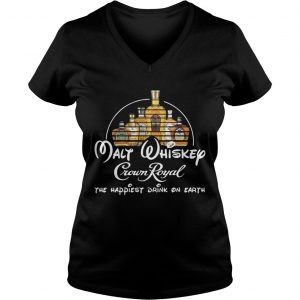Malt whiskey Crown Royal the happiest drink on earth Ladies Vneck