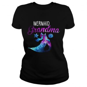 Mermaid Grandma Squad Birthday Party Colorful Ladies Tee