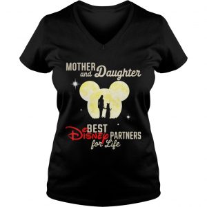 Mickey Moon mother and daughter best Disney partners for life Ladies Vneck