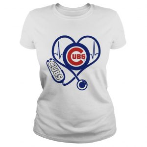 Nurse loves Chicago Cubs stethoscope Ladies Tee