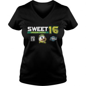 Oregon Ducks 2019 NCAA Basketball Tournament March Madness Sweet 16 Ladies Vneck