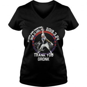 Patriots Thank You Gronk 3k Super bowl champions Ladies Vneck