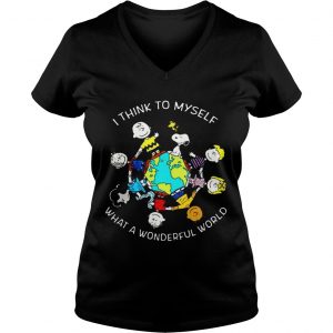 Peanuts I Think To Myself What a Wonderful World Ladies Vneck