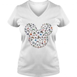 Racing Mickey Mouse head Ladies Vneck