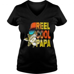 Reel cool papa fishing Ladies Vneck