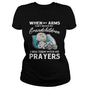 Snoopy When my arms cant reach my grandchildren I hug them with my prayers Ladies Tee