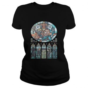 Stained Glass Windows Super Heroes by Marissa Garner Ladies Tee