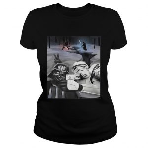 Star wars darth vader and stormtroopers take a selfie Ladies Tee