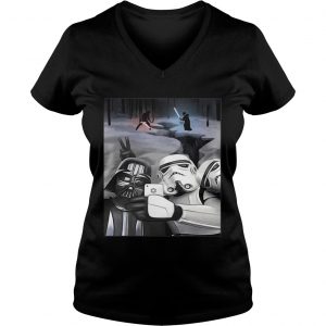 Star wars darth vader and stormtroopers take a selfie Ladies Vneck