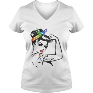 Strong girl End Cancer Ladies Vneck