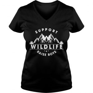 Support wildlife raise boys Ladies Vneck