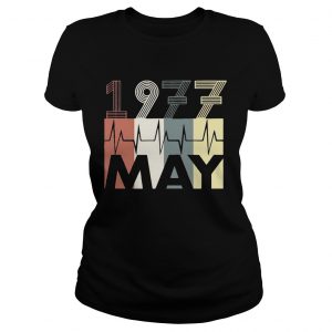 Vintage Heartbeat May 1977 Birthday Gift Men Women Ladies Tee
